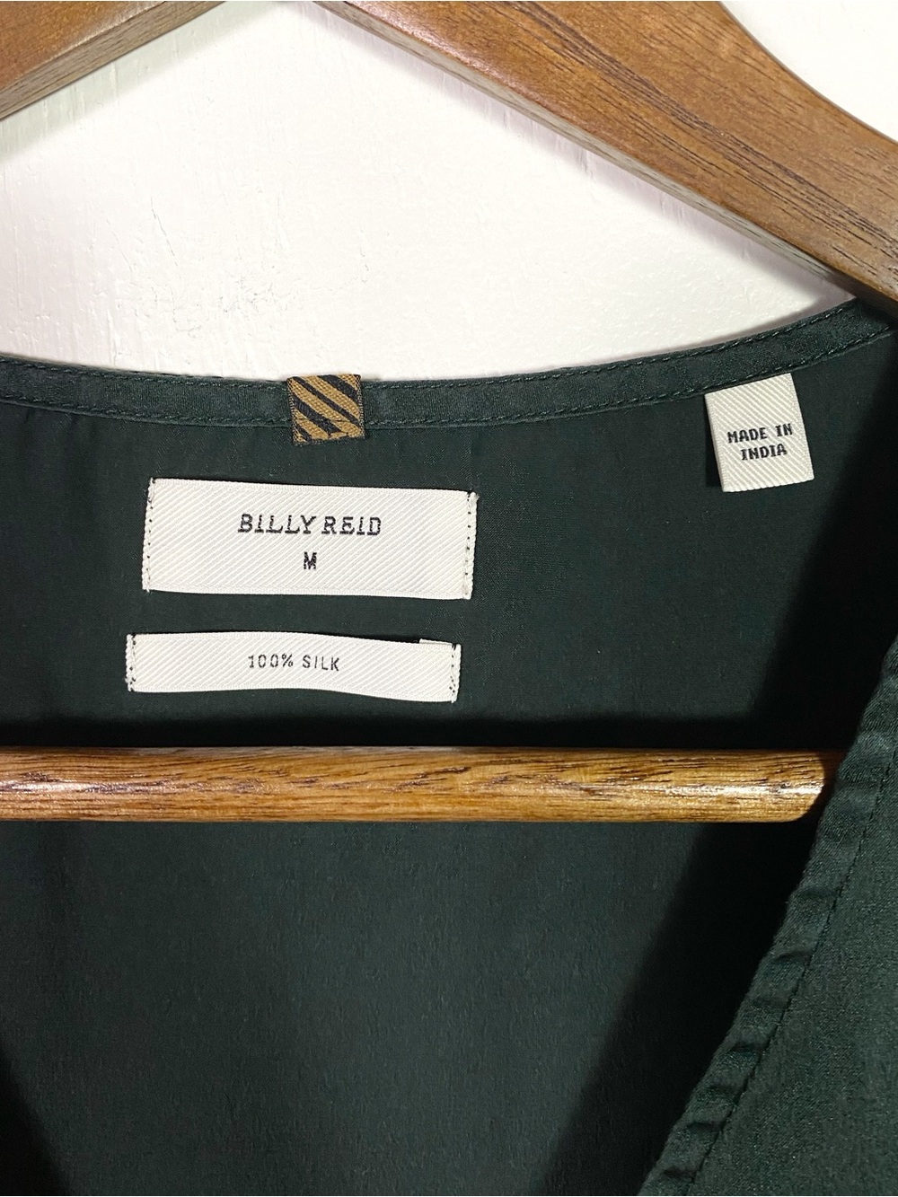 Billy Reid Silk Blouse Green - Picture 3 of 6